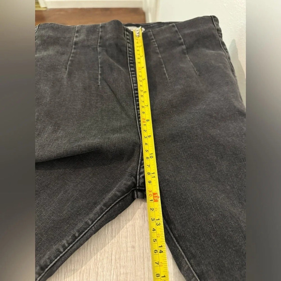Free People high waist cropped bootcut jeans pull on black wash comfy size 28 - Picture 6 of 10